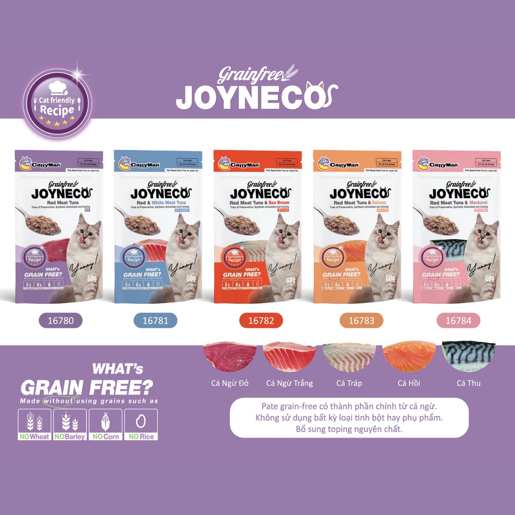 PATE MÈO JOYNECO GRAIN FREE 60G NHẬT BẢN CATTYMAN [CHÍNH HÃNG]