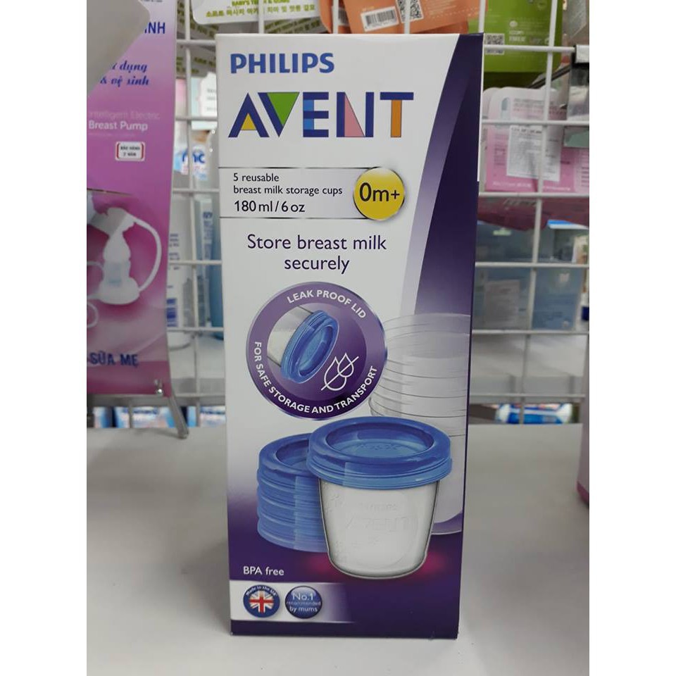 Cốc trữ sữa Philips Avent bằng nhựa 5ly/10ly