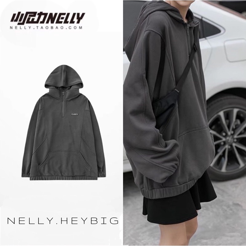 [sẵn] Áo hoodie nelly [5968] chất da cá dáng unisex form rộng 69 | BigBuy360 - bigbuy360.vn