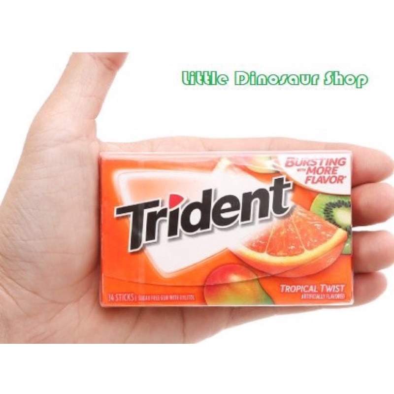 Kẹo gum không đường Trident vị trái cây nhiệt đới hộp 26.6g
