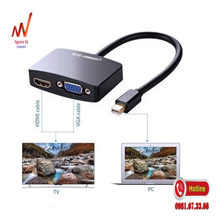 Bộ chuyển Mini Displayport to VGA/HDMI Adapter Ugreen 10427/10439 - Thiết bị chuyển đổi đa năng Ugreen 10427