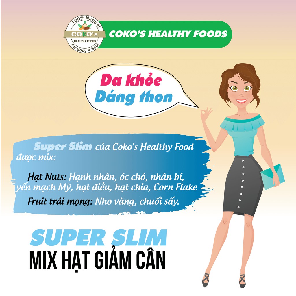 Combo Ngũ Cốc Granola Giảm Cân Super Slim  3 gói 100gr COKO'S FOOD Dinh Dưỡng Tiện Lợi | BigBuy360 - bigbuy360.vn