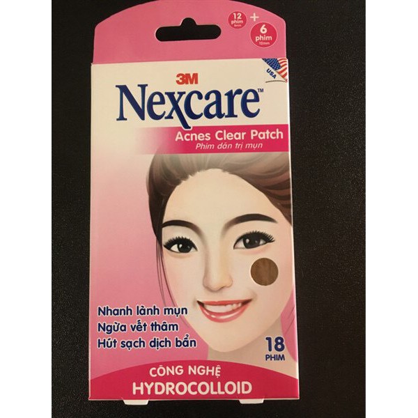 Miếng dán mụn siêu mỏng tháo dễ dàng Nexcare 3M BBC LIGHT 0.3mm 18 miếng