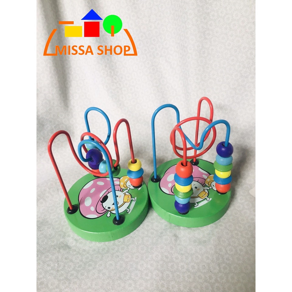 Đồ chơi luồn hạt mini gỗ cho bé luyện khéo tay