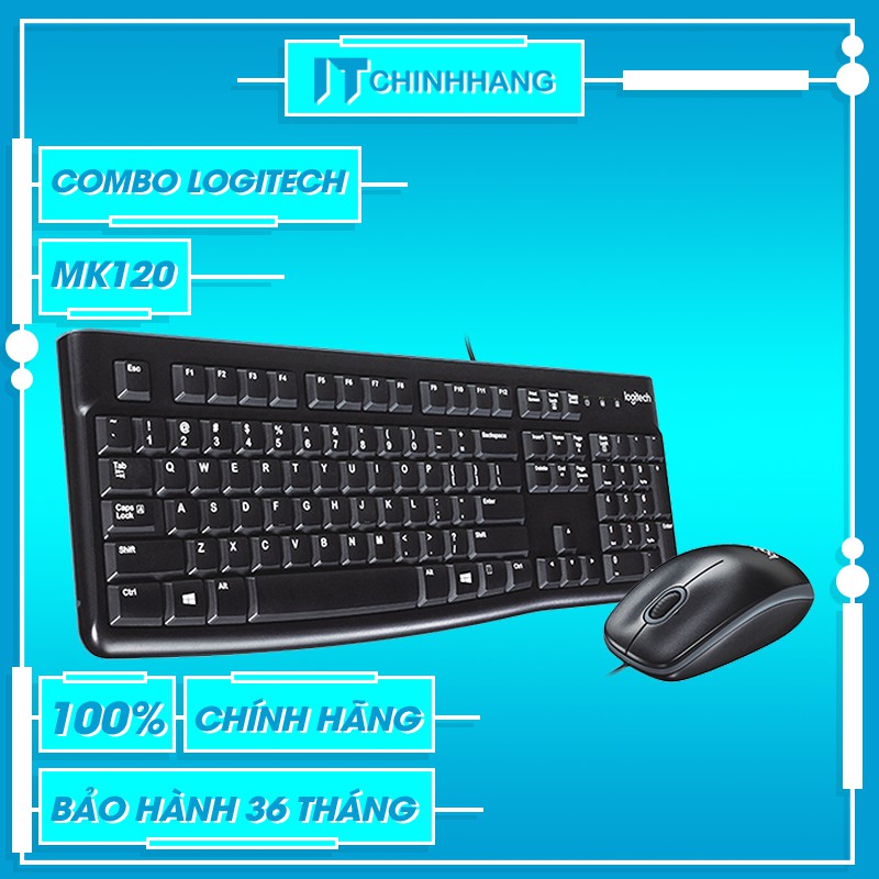 Combo Keyboard + Mouse Logitech MK120 - Hàng Chính Hãng