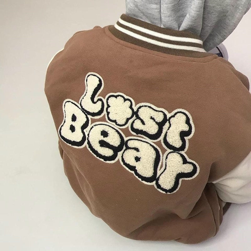 Áo bomber nâu gấu cho bé