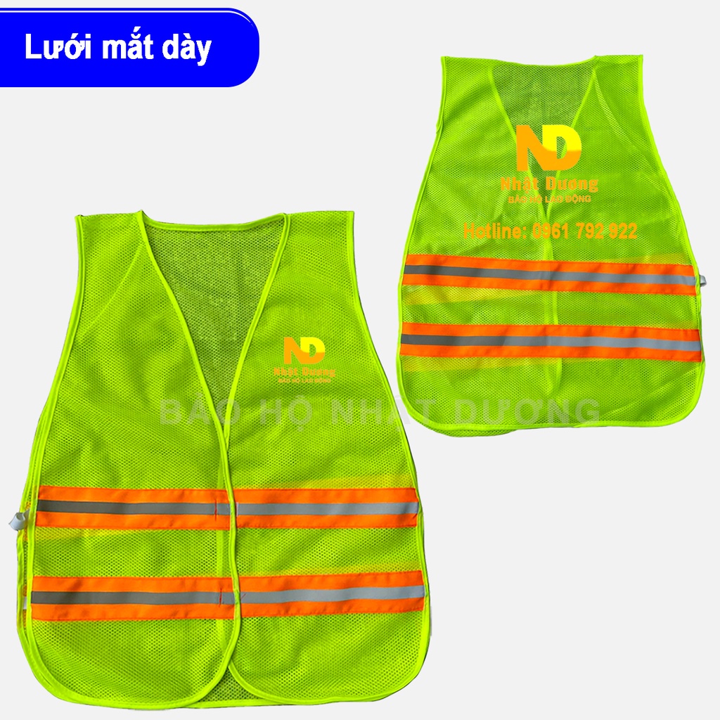 Áo lao động phản quang cho công trình, Áo lưới lao động phản quang ban đêm Nhật Dương giá rẻ