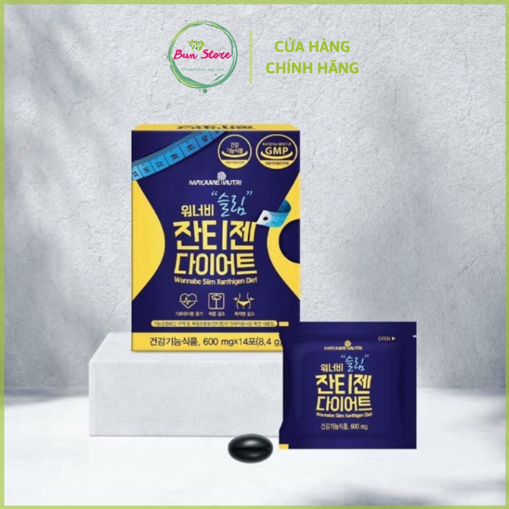 Viên uống giảm béo tiêu mỡ đào thải độc tố Wannabe Slim Xanthigen Diet Hàn Quốc Hàng chính hãng