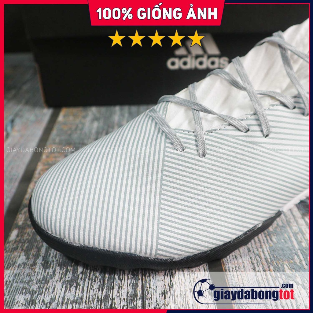 Giày Đá Bóng Chân Bè Nemeziz 19.3 TF Trắng Vạch Vàng | Đinh sân cỏ nhân tạo, Da mềm, Cổ cao, Trọng lượng nhẹ