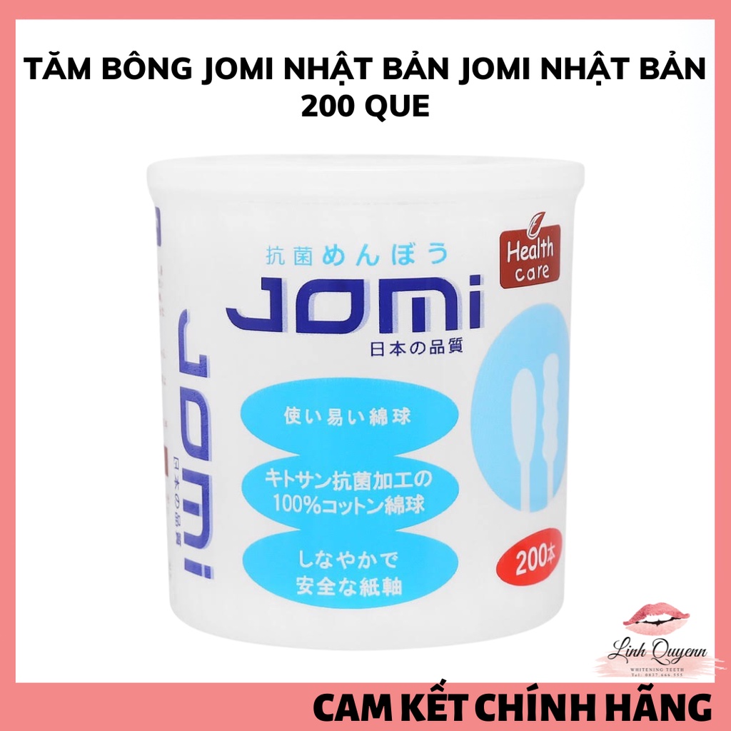 Tăm Bông Kháng Khuẩn Jomi Health Care Nhật Bản (Hộp 200 Que)