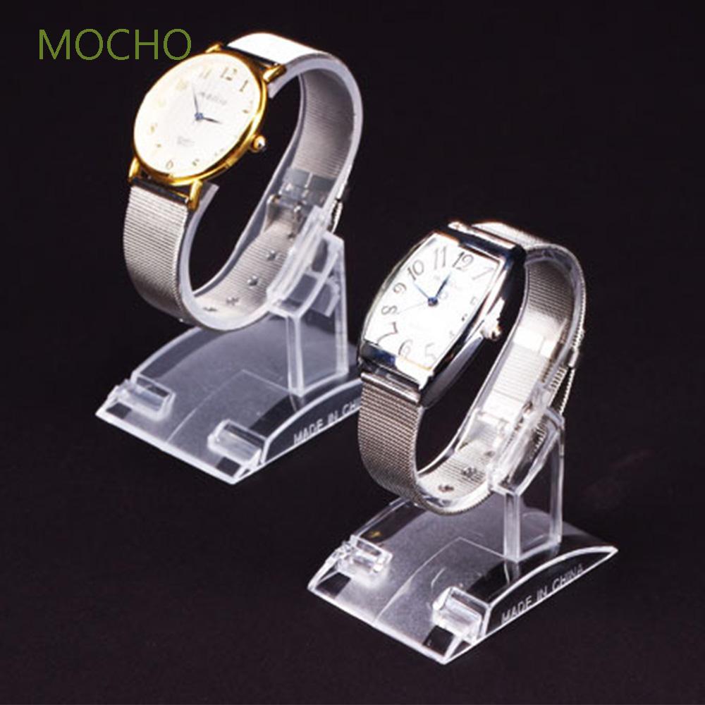 MOCHO Store Shop Wrist Plastic Wrist Watch Display Stand Rack Transparent 10pcs/lot Show Clear Retail/Multicolor