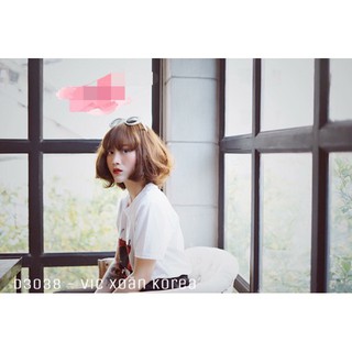 Tóc giả nguyên đầu xoăn ngắn 20cm - tặng kèm lưới trùm