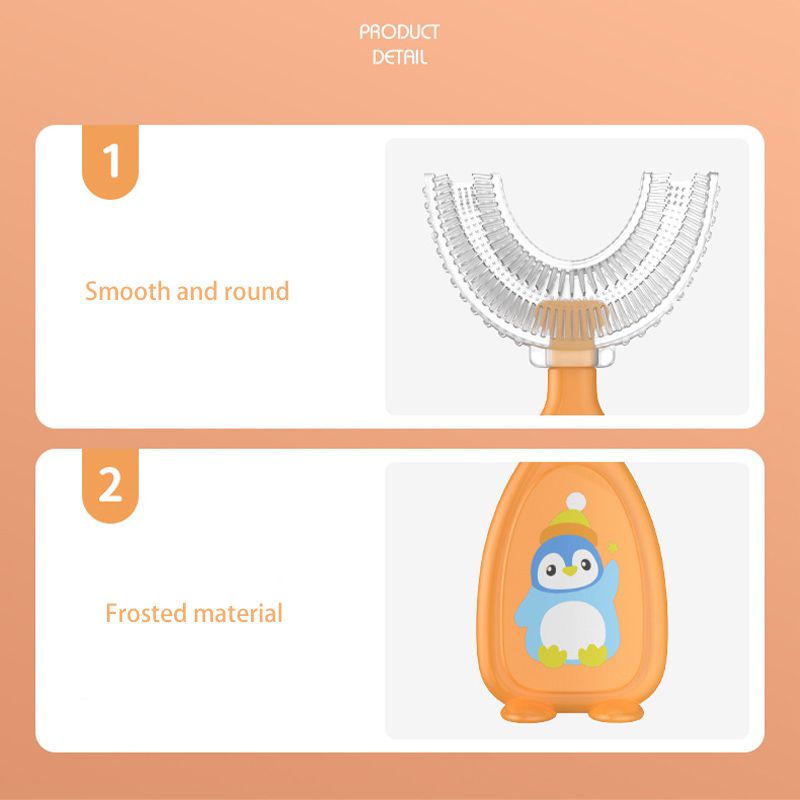 Bàn chải đánh răng Silicone hình chữ U dành cho trẻ em 2-12 tuổi
