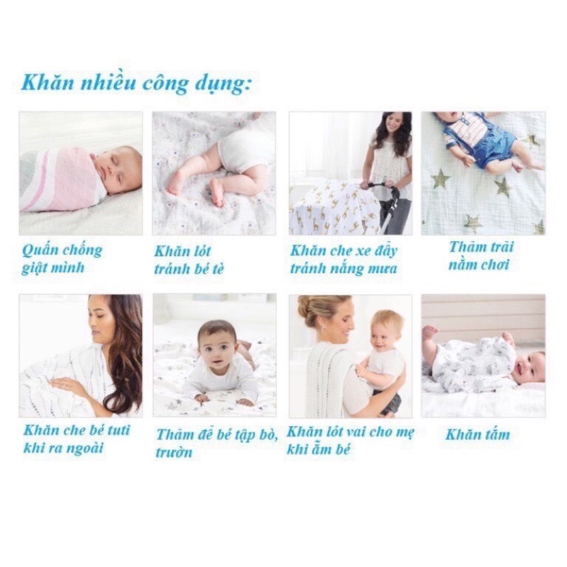 Khăn tắm xô Muslin Organic Cotton khổ lớn