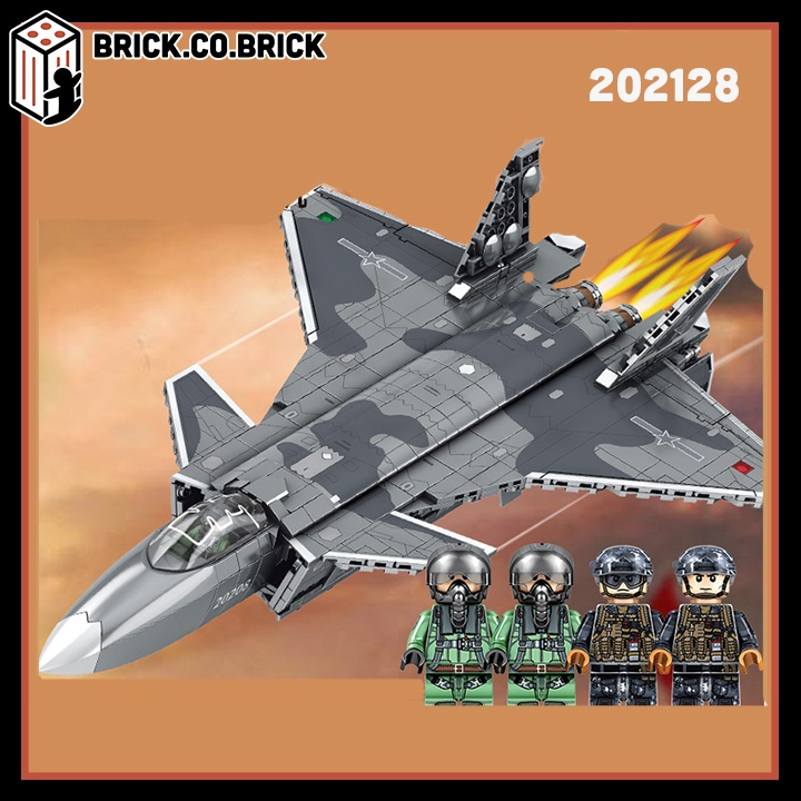 Xếp hình  MILITARY ARMY J-20 Đồ chơi Mô hình Sáng Tạo Máy Bay Phản lực chiến đấu Aircraft Fighter 202128