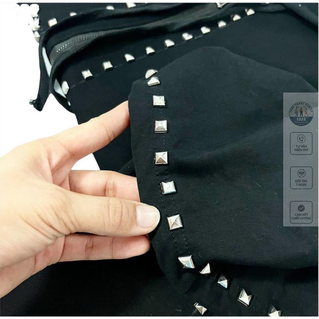 Áo khoác Đinh Hoodie , Áo khoác nỉ 2 lớp gắn đinh nam nữ Cá Tính