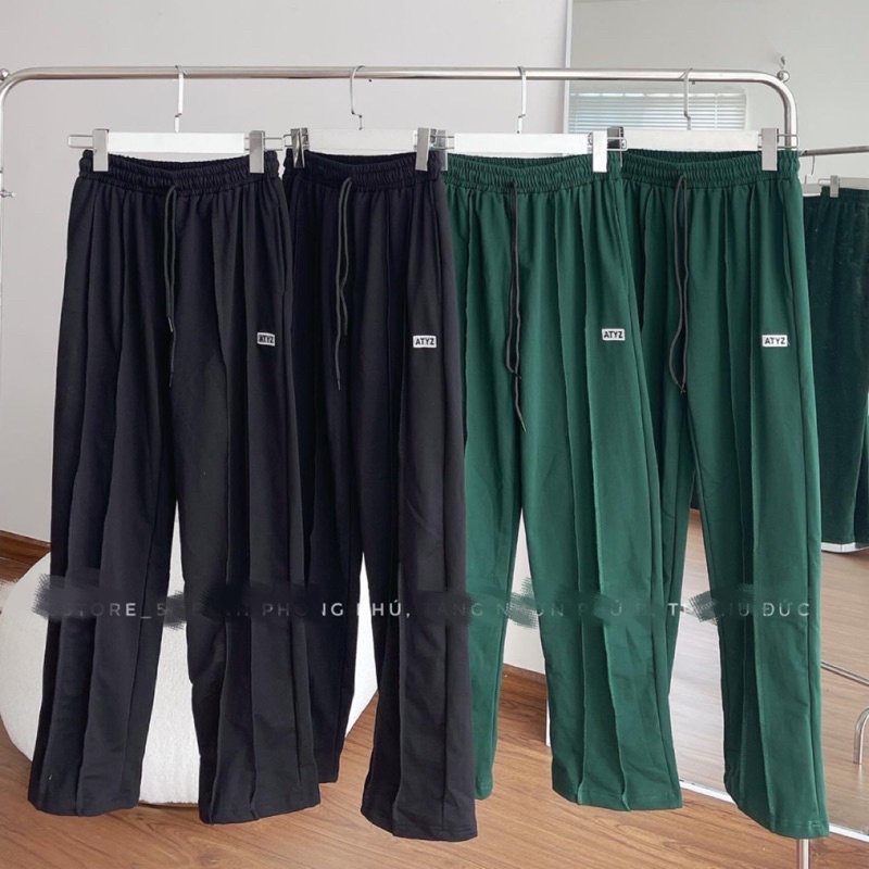 Quần Dài Nỉ A.T.Y.Z 2 Màu Đen_Xanh Unisex  Nam Nữ Đều Mặc Được ( Hàng Sẵn, Ảnh Thật)