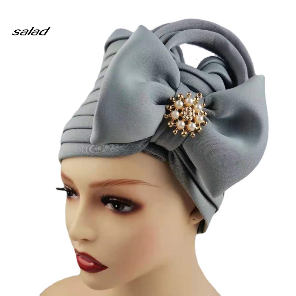Mũ Turban Vải Satin Màu Trơn Thoải Mái Dùng Hàng Ngày