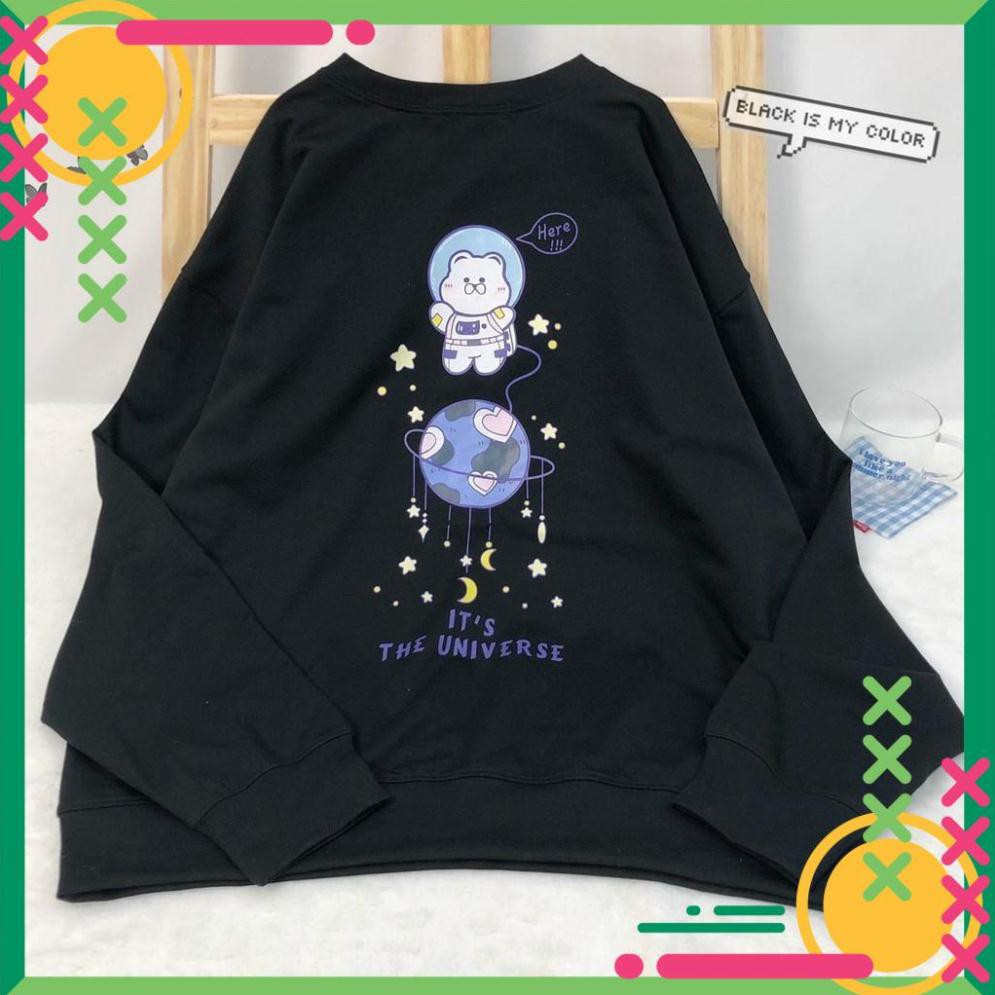 Áo Sweater Unisex In Qủa Cầu Vũ Trụ Hot Hit