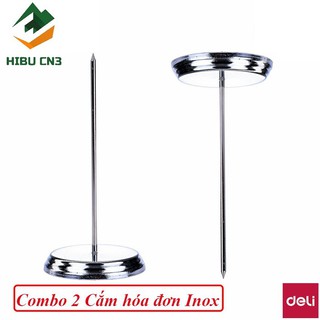 Combo 2 cắm hóa đơn inox deli no.0241