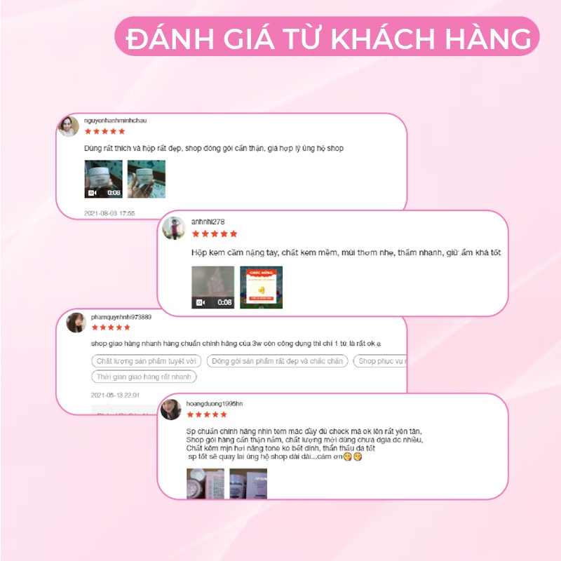 Kem dưỡng ẩm trắng da 3W Clinic Hàn Quốc chiết xuất từ Hoa Hồng giúp da trắng sáng mềm mịn và ngăn ngừa lão hóa 50g