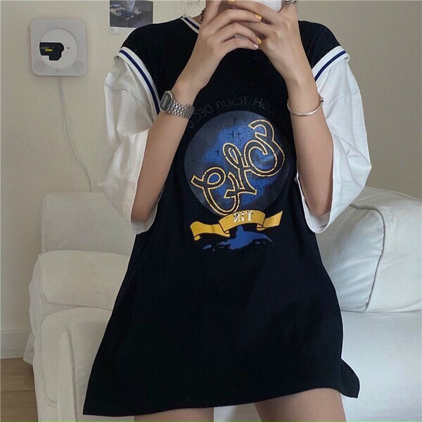 Áo thun tay lỡ Unisex form rộng Bóng rổ phối tay ENGLISH TOUR form rộng Freesize Molly Fashion