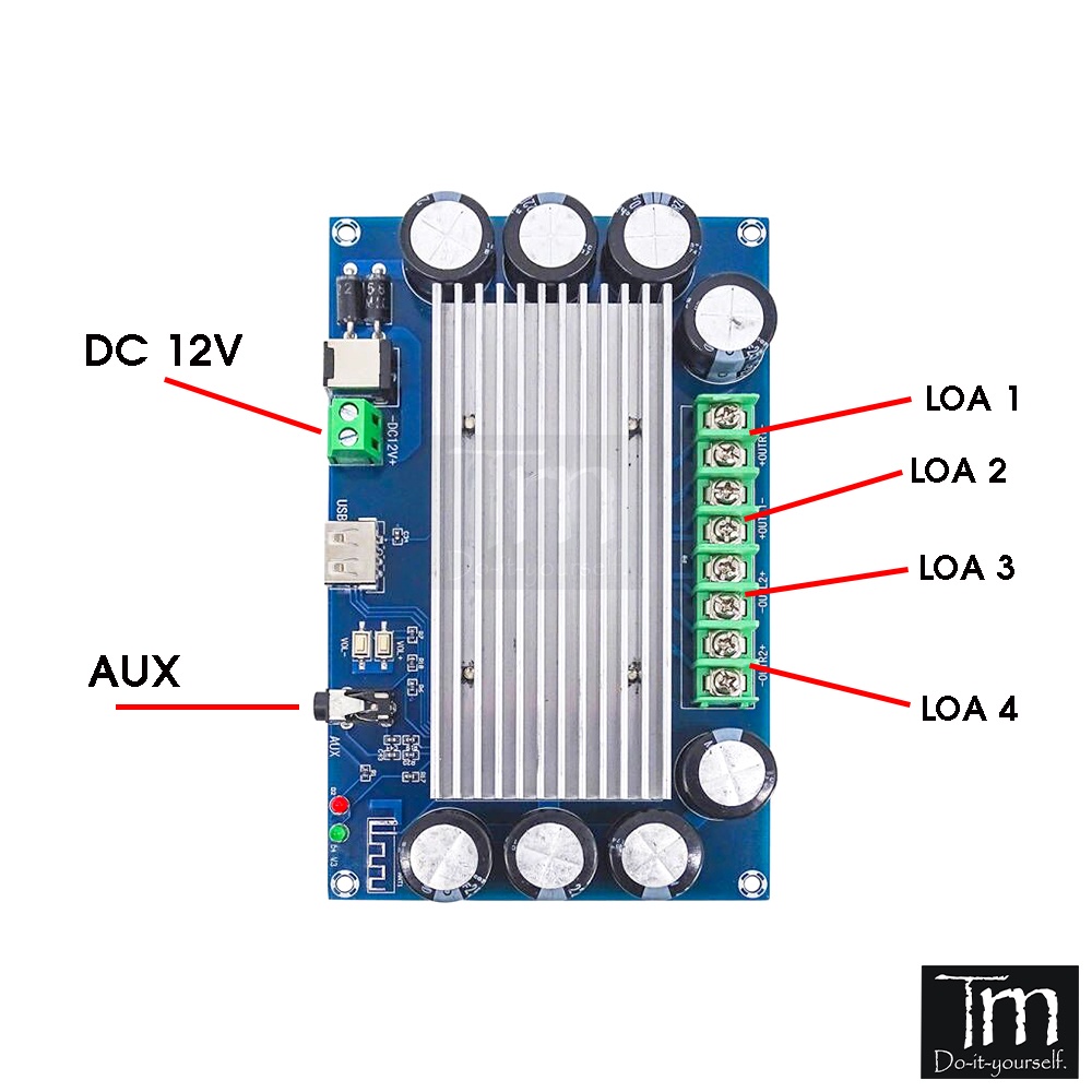 Mạch Khuếch Đại Âm Thanh Bluetooth 5.0 4*50W TDA7388 (XH-A397)