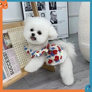 Quần áo thú cưng cho chó Mùa hè Phong cách mới Váy ren hoa nhỏ Teddy Bichon Cat Vest