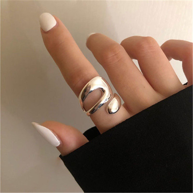Nhẫn Hở Kim Loại Phong Cách Harajuku Cổ Điển