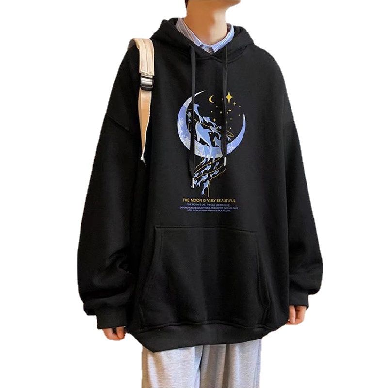 Áo hoodie tay dài dáng rộng in họa tiết graffiti phong cách hip hop đường phố Hàn Quốc M-3XL
