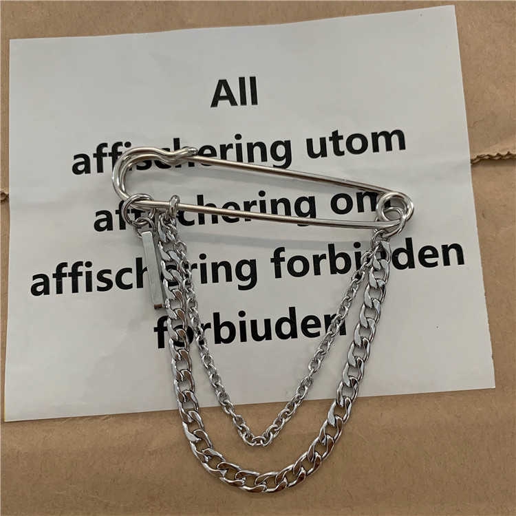 Ghim cài áo vest 226101 dạng dây xích kim loại ngắn sang trọng thời trang