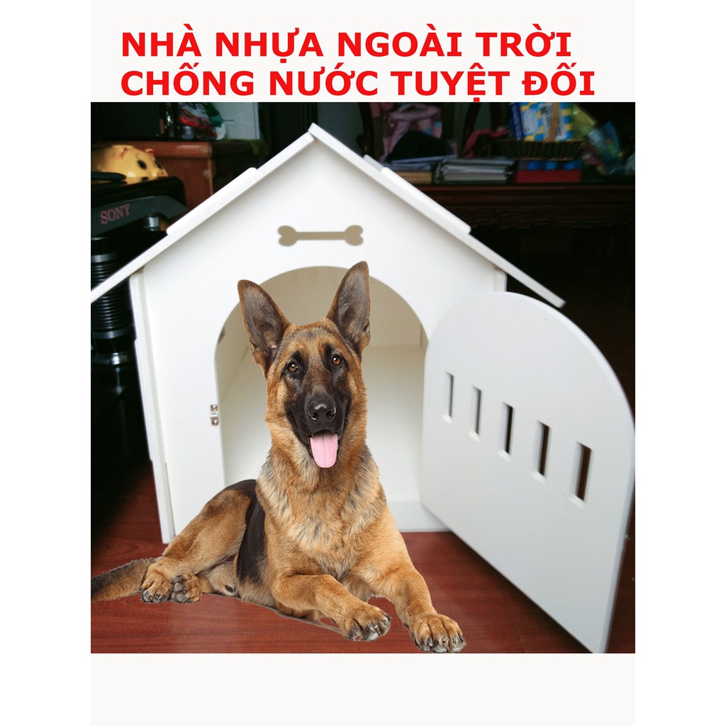 Nhà cho chó mèo ở - NHÀ NHỰA NGOÀI TRỜI (2 loại) chuồngchống nước dành cho chó lớn dạng lắp ghép