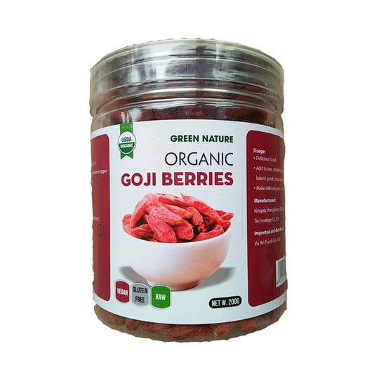 Kỉ Tử/Kỷ tử Hữu Cơ Green Nature 200g ( Organic Goji Berries ) - Date: 11/2022 - Nhà Hữu Cơ