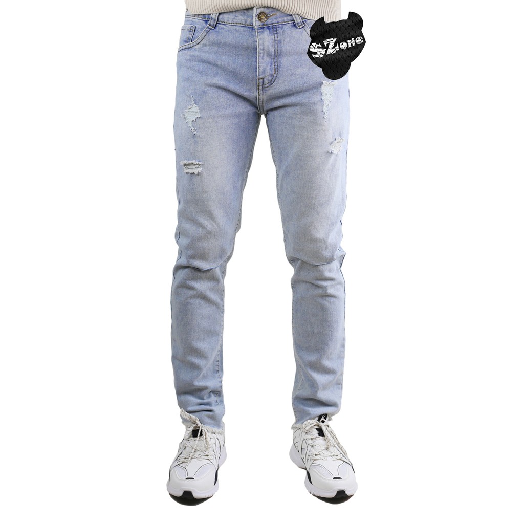 Quần Jeans Nam Rách Gối Dáng Skinny SZone SQB601