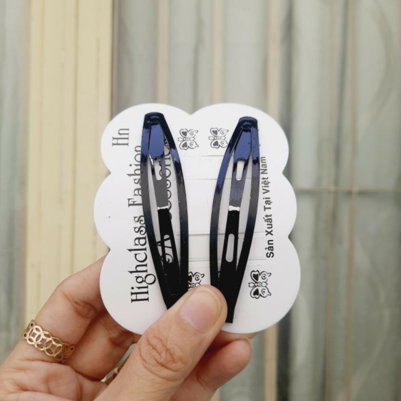 Sỉ 20 kẹp tóc mái trơn màu đen loại rẻ (10 cặp)