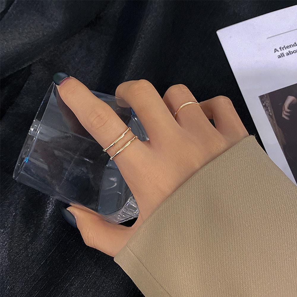 Bộ Nhẫn Hở Bằng Kim Loại Phong Cách Cổ Điển Dành Cho Nữ