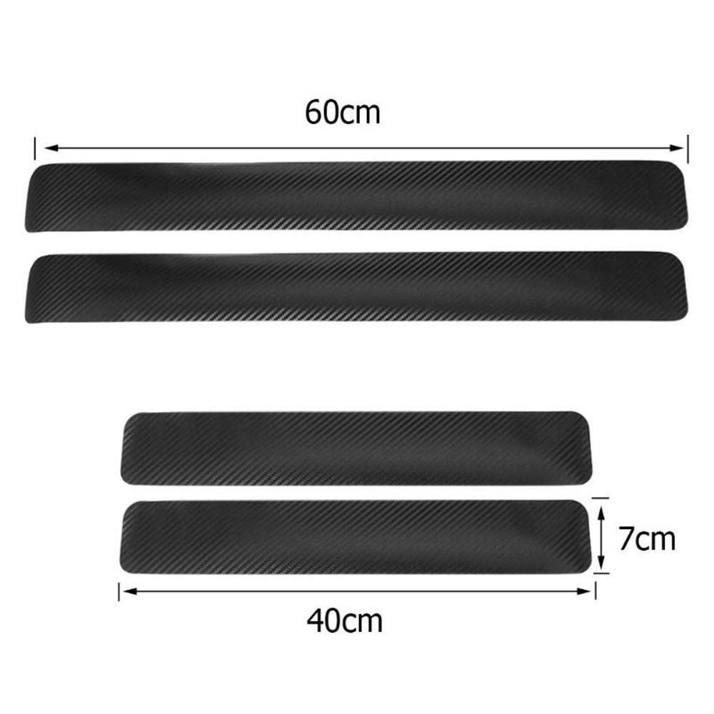 Set 4 Miếng Dán Bảo Vệ Bàn Đạp Cửa Xe Hơi Bằng Sợi Carbon Chống Trầy Xước Nhiều Màu