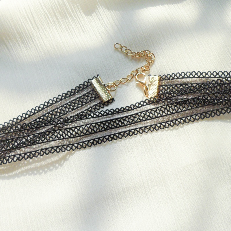 Vòng Cổ Choker Ren Màu Đen Phong Cách Gothic Quyến Rũ