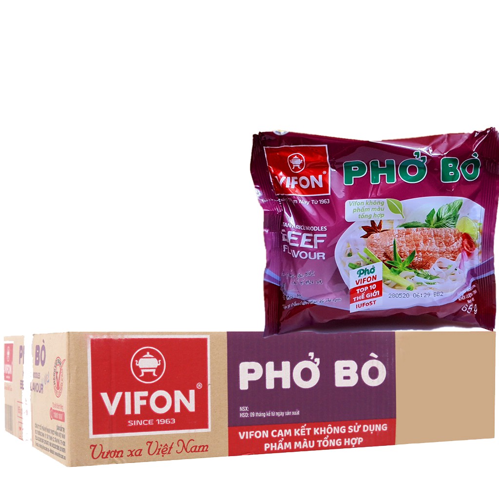 [MUA CÀNG NHIỀU CÀNG RẺ] Thùng bún, phở ăn liền Vifon 80gr.