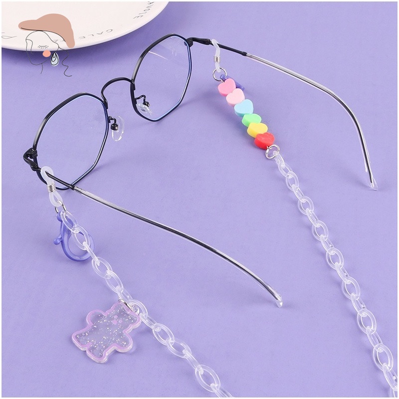 Dây Đeo Mắt Kính Xỏ Hạt Nhiều Màu Hình Gấu
