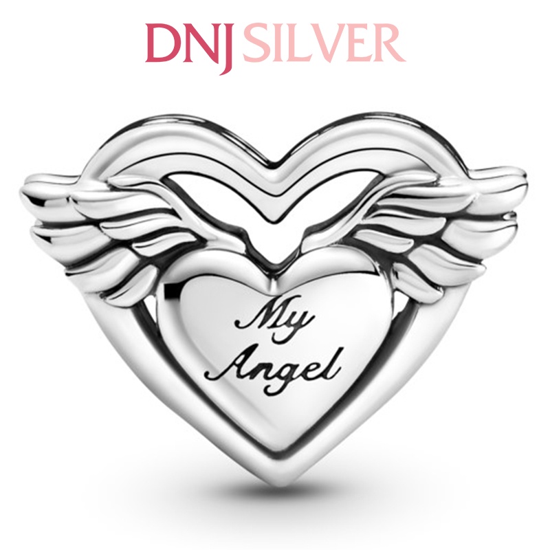 [Hàng cao cấp] Charm bạc 925 cao cấp, hàng chuẩn bạc - Charm Angel Wings &amp; Mum thích hợp để mix vòng tay charm - DN094
