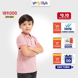 Áo polo trẻ em mắt chim phối bo YODY thoải mái và thoáng mát - KID3052