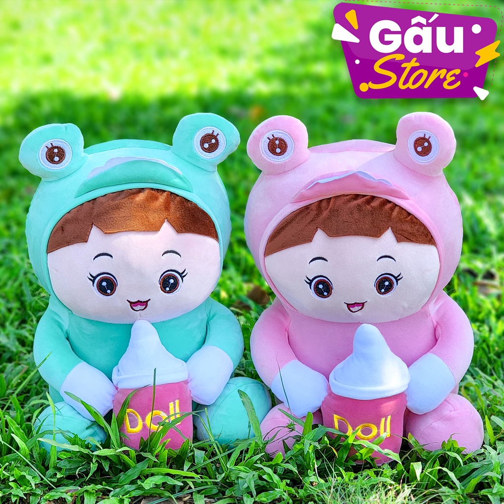 Búp bê nhồi bông ôm bình sữa Hàng Việt Nam cao cấp siêu mềm mịn