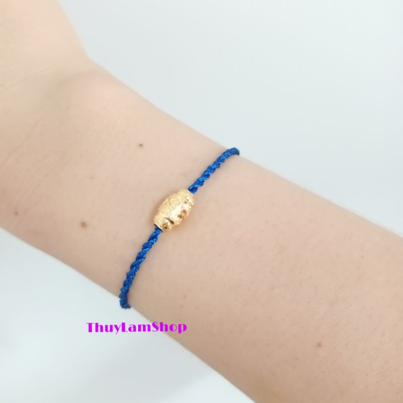 Vòng tay chỉ may mắn đã Trì Chú mix hạt gạo vàng kích tài lộc ý nghĩa no đủ cả năm