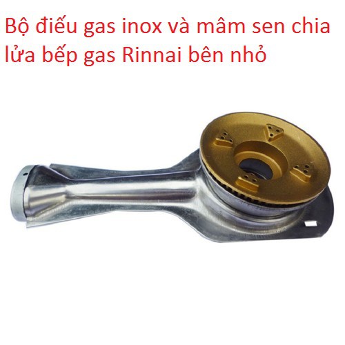 Bộ điếu gas inox và mâm sen chia lửa bếp gas Rinnai bên nhỏ