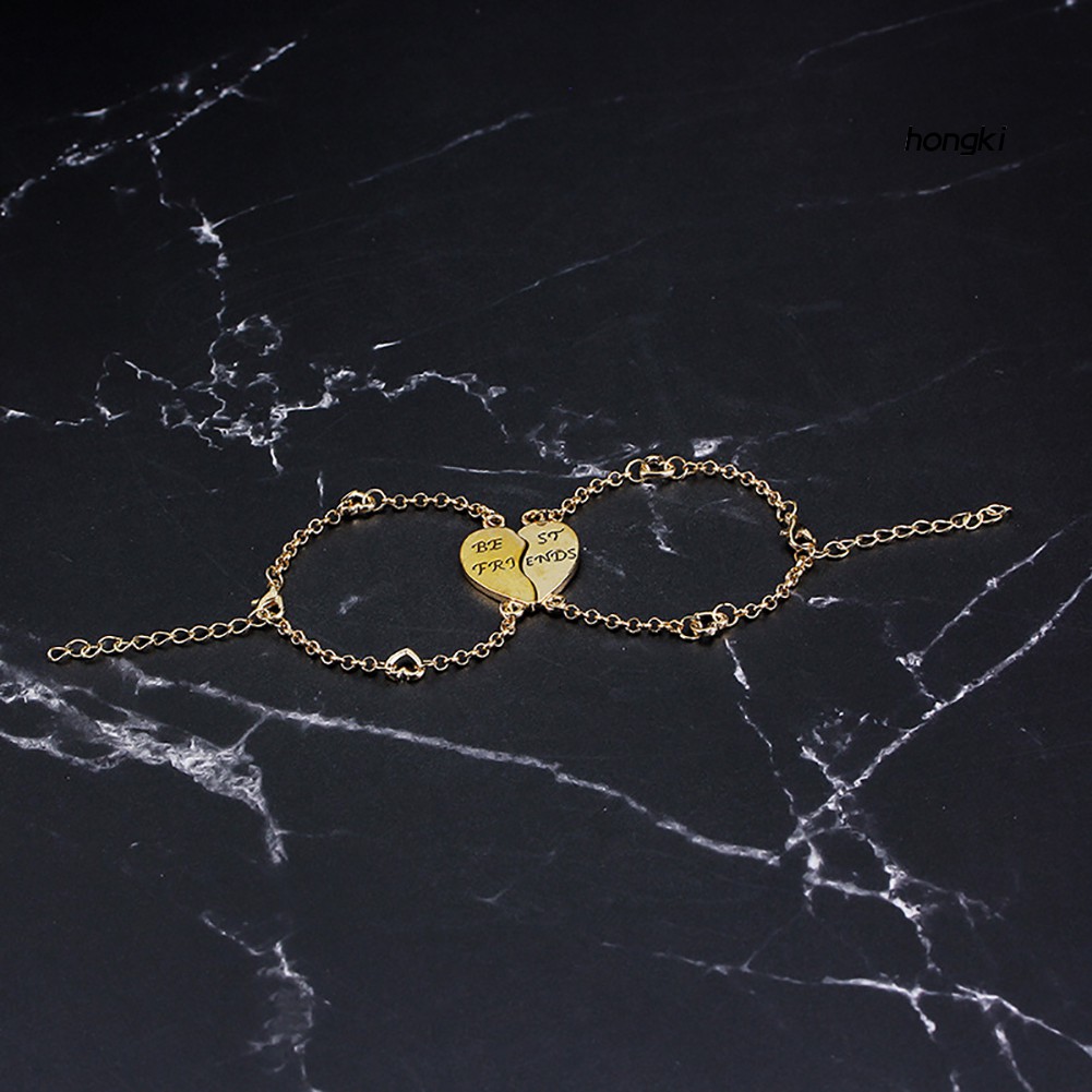 Set 2 vòng tay hình trái tim làm quà tặng cho bạn bè