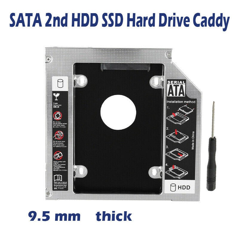 Giá đỡ ổ cứng 9.5mm / 12.7mm Ổ cứng HDD SSD, Bộ chuyển đổi Giao diện SATA 3.0 Giá đỡ đĩa cứng cho máy tính xách tay, cho CD DVD ROM Quang học Bay 2,5 inch, Ổ đĩa DVD / CD sang HDD / SDD 