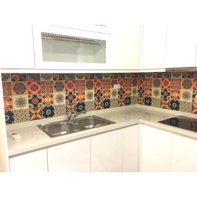 Gạch bông decal trang trí set 15 ô
