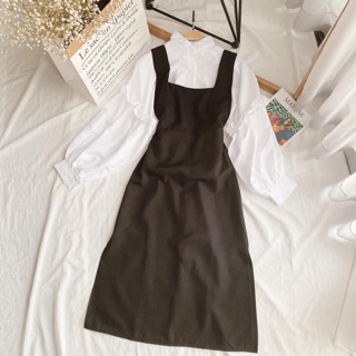 Set yếm 2 món mix áo sơmi siêu hot