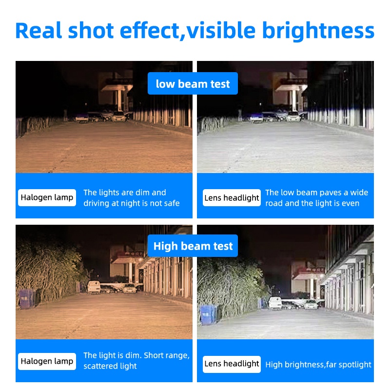 Bóng Đèn LED H4 Công Suất Cao Và Thấp Kèm Ống Kính Chuyên Dụng Cho Xe Hơi / Xe Máy